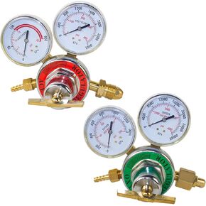 Oxygen Acetylene Regulators, CGA540 and CGA510 Inlet Connection Welding Gas Gauges, Oxygen Acetylene Regulators Set for Welding Gas Cutting Torch, T-Handle