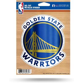 Rico Industries NBA Golden State Warriors Die Cut Metallic Sticker, Blue, 5 x 7-inches