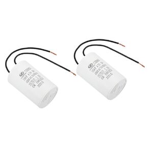 PATIKIL CBB60 35uF Running Capacitor,2Pcs AC 450V 50/60Hz Cylinder Bottom with 2 Wires 12cm for Washing Machine,Water Pump Motor Star,1.64 x 2.73inch
