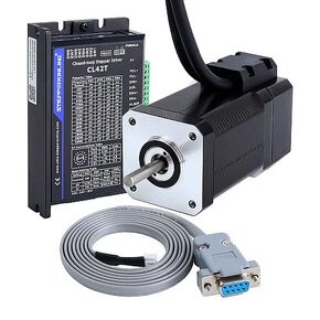 STEPPERONLINE Closed Loop Stepper Motor 1 Axis CNC KIT 80Ncm/113.29oz.in Nema 17 Motor & 0-3.0A 24-48VDC Closed Loop Stepper Driver CL42T V4.1