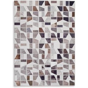 Signature Design by Ashley Jettner Contemporary 5' x 7' Chenille Printed Abstract Design Medium Area Rug, Multicolor