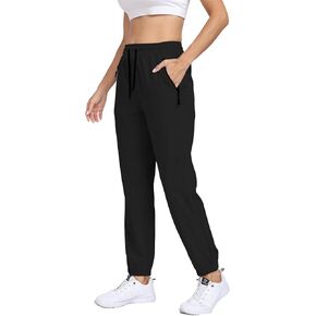 Women's Hiking Cargo Pants Water Resistant UPF 50+ Lightweight Joggers Elastic Waist Zipper Pocket Casual Outdoor