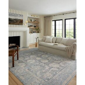 Loloi II Odette Collection ODT-03 Sky/Beige 2'-7" x 8'-0" Runner Rug