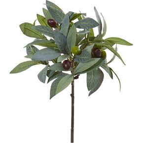 Nearly Natural 12" Olive Branch Artificial Berries (Set of 12) Silk Plants Green