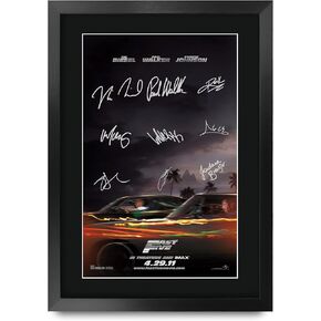 HWC Trading The Fast and the Furious Paul Walker, Vin Diesel 16 x 12 inch Framed Gifts Printed Poster Signed Autograph Picture for Movie Memorabilia Fans - 16" x 12" Framed