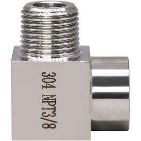 304 stainless steel 90 degree elbow pipe fitting, NPT 3/8 male to NPT 3/8 female Forged street elbow, heavy duty 4350 psi, 1 pc