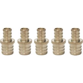 LTWFITTING No Lead 1/2-Inch x 3/4-Inch PEX Reducer Couplings, Brass Crimp PEX Fitting(Pack of 5)