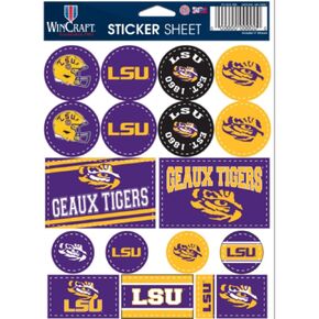 WinCraft NCAA Louisiana State University LSU Tigers 5" x 7" Variety Sticker Sheet