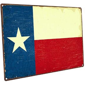 Texas Flag Metal Sign, Vintage Sign, Rustic Decor