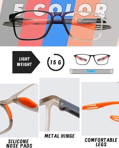 Hubeye Reading Glasses for Men Women 5 Pack Sport Anti Blue Light Blocking Reader Lightweight Plastic Eyewear in Saudi Arabia