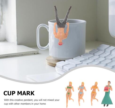 16Pcs Glass Markers, Wine Glass Figure Charms Anime Figurines Doll Toy Wine Bottle Marker Cup Hanging Ornament Identify Label for Drink Markers in Kuwait