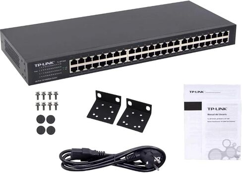 TP-Link 24 Port 10/100Mbps Fast Ethernet Switch, Plug & Play, Desktop/Rackmount, Sturdy Metal w/ Shielded Ports, Fanless, Unmanaged (TL-SF1024D),Black in Kuwait