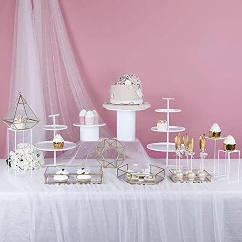 Luchuan Tulle Chiffon Table Runner White Pearl Wedding Decorations , Romantic Wedding Runner Sheer Bridal Party Decorations (white, 64X130in) in Saudi Arabia