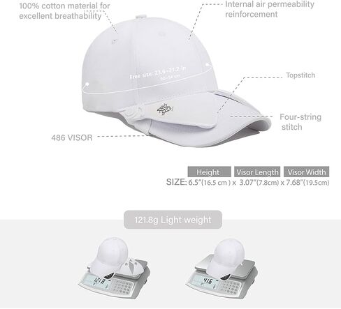 Women Men Sun Visor 100% Cotton Baseball Cap, UV Protection All Outdoor & stadiums,Easy to Attach and Remove in Saudi Arabia