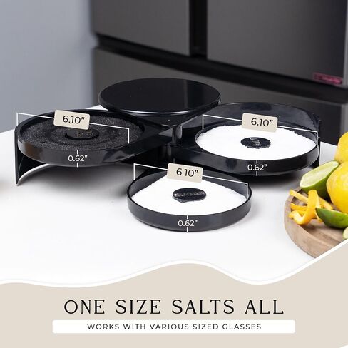 Margarita Salt Rimmer Set 3 Tier Glass Rimmer for Cocktails - Cocktail Rimmer Bartending Supplies - Perfect as Drink Rimmer & Citrus Rimmer for a Bartender - Fits Various Glass Sizes in Saudi Arabia
