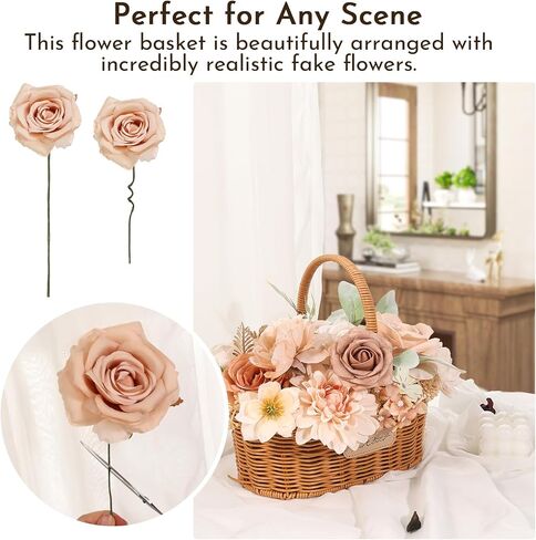 Artificial Flowers Combo Box Set Dusty Blue Bouquet Flowers for Wedding Centerpieces Arrangements Bridal Shower Party Decorations Fake Floral for Home in Saudi Arabia