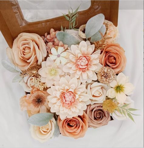 Artificial Flowers Combo Box Set Dusty Blue Bouquet Flowers for Wedding Centerpieces Arrangements Bridal Shower Party Decorations Fake Floral for Home in Saudi Arabia