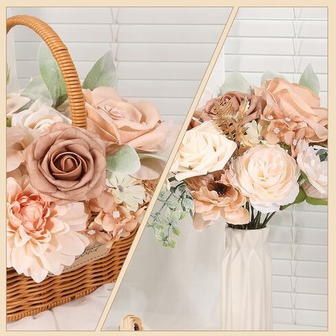 Artificial Flowers Combo Box Set Dusty Blue Bouquet Flowers for Wedding Centerpieces Arrangements Bridal Shower Party Decorations Fake Floral for Home in Saudi Arabia