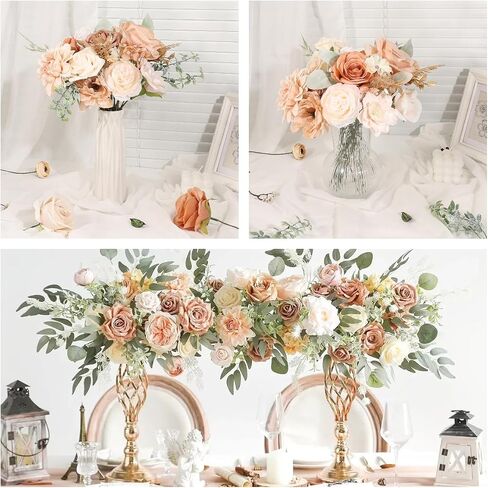 Artificial Flowers Combo Box Set Dusty Blue Bouquet Flowers for Wedding Centerpieces Arrangements Bridal Shower Party Decorations Fake Floral for Home in Saudi Arabia