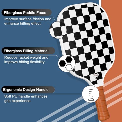 Pickleball Paddle Set of 2, USAPA Pickleball Paddles Fiberglass Surface Pickleball Paddle Set w/ 2 Pickle Ball Racket, 4 Pickleballs,1 Sackpack Pickleball Paddles for Women Men in Saudi Arabia