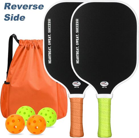 Pickleball Paddle Set of 2, USAPA Pickleball Paddles Fiberglass Surface Pickleball Paddle Set w/ 2 Pickle Ball Racket, 4 Pickleballs,1 Sackpack Pickleball Paddles for Women Men in Saudi Arabia