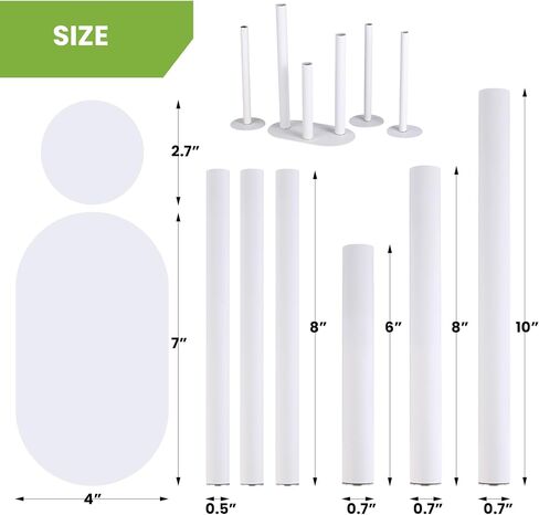 Cylindrical vases Set, Magnetic vase, Stainless Steel vase, Suitable for Fresh Flowers and Dried Flower Branches or Artificial Flowers, Desktop Center Decoration, Modern Style vase - White in Saudi Arabia