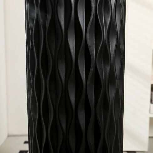 مزهرية أرضية كبيرة الحجم مقاس 30 بوصة مزهرية على شكل ماسي هندسي لفروع عشب بامباس المجففة لتزيين غرفة المعيشة ومزهرية ترتيب الزهور باللون الأسود in Kuwait