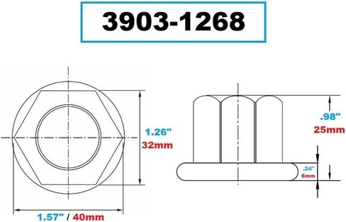 فيرتكس 3903-1264 M12 X 1.75 صامولة ذات حواف in Kuwait