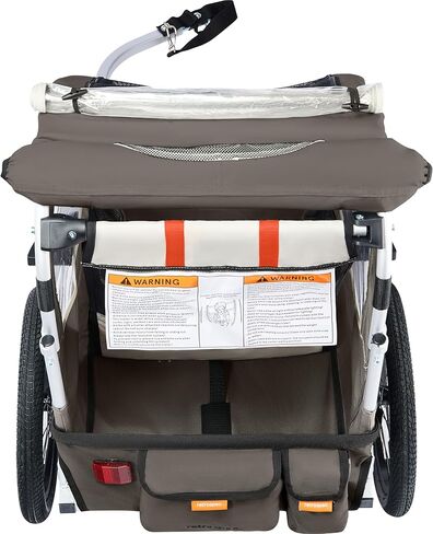 Retrospec Rover Plus Foldable Bike Trailer for Kids, Single/Double Passenger Child Bike Trailer with 5-Point Safety Harness, Reflective, Weather-Resistant Fabric and Safety Flag - Supports 40-80 lbs in Saudi Arabia