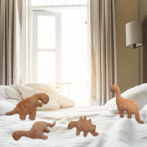Dino Nugget Pillow Plush, 18 inches Dinosaur Chicken Nugget Pillow Stuffed Plush Toy, Funny Dinosaur Theme Party Room Decor Birthday Gift for Boys Girls(3 Pcs) in Saudi Arabia