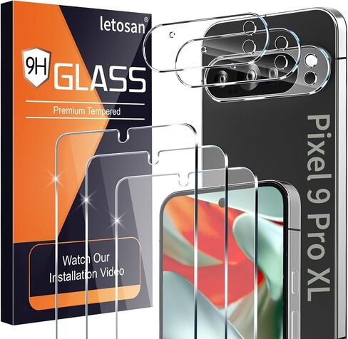 letosan 3 Pack for Samsung Galaxy S24 Ultra Screen Protector, 9H Tempered Glass, Ultrasonic Fingerprint Unlock, Case Friendly for Samsung Galaxy S24 Ultra Tempered Glass Screen Protector 5G 6.8 Inch in Saudi Arabia