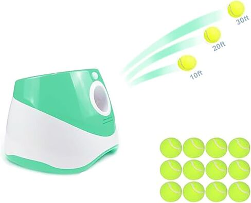 Ball Launcher for Dogs, Automatic Dog Ball Launcher with 12 Tennis Ball, Interactive Dog Toys Pet Ball Indoor Outdoor Thrower Machine (Blue Automatic Tennis Ball) in Saudi Arabia