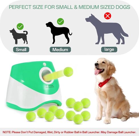 Ball Launcher for Dogs, Automatic Dog Ball Launcher with 12 Tennis Ball, Interactive Dog Toys Pet Ball Indoor Outdoor Thrower Machine (Blue Automatic Tennis Ball) in Saudi Arabia