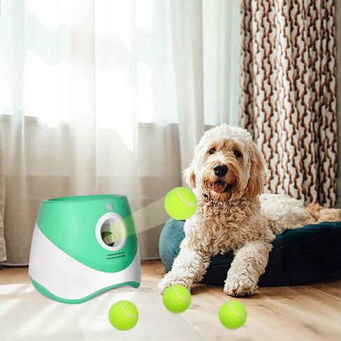Ball Launcher for Dogs, Automatic Dog Ball Launcher with 12 Tennis Ball, Interactive Dog Toys Pet Ball Indoor Outdoor Thrower Machine (Blue Automatic Tennis Ball) in Saudi Arabia