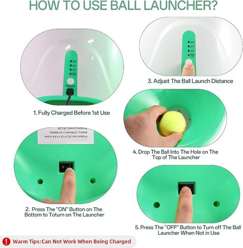 Ball Launcher for Dogs, Automatic Dog Ball Launcher with 12 Tennis Ball, Interactive Dog Toys Pet Ball Indoor Outdoor Thrower Machine (Blue Automatic Tennis Ball) in Saudi Arabia