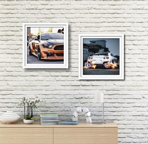 Diamond Painting Wood Frames, Diamond Art Frames for 12X12 Inch (30X30CM) Diamond art Paintings, Wood Frame with Mat (Black,2 Pack) in Kuwait