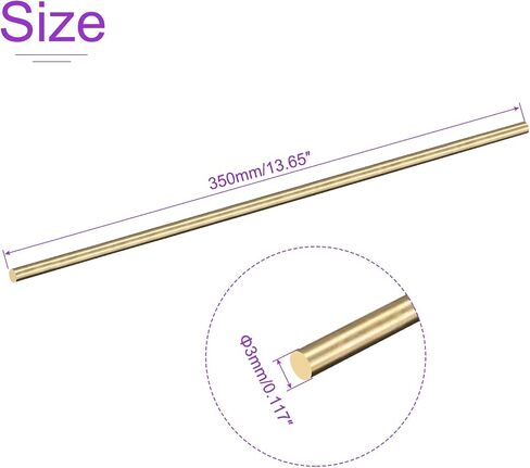 DMiotech 2Pack 4mm x 150mm، قضيب دائري نحاسي صلب، قضيب نحاسي مخرطة بار للحرف اليدوية in Saudi Arabia