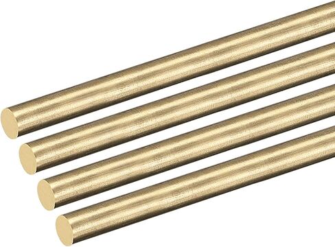 DMiotech 2Pack 4mm x 150mm, Brass Solid Round Rod, Brass Rod Lathe Bar Stock for DIY Craft in Saudi Arabia