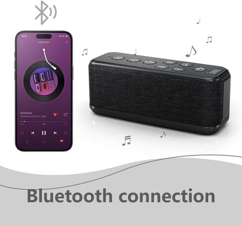 جهاز صوت بضوضاء بيضاء من OnLyee مع مكبر صوت بلوتوث، 15 جهاز صوت مهدئ لخصوصية المكتب، والنوم، والاسترخاء، وبطارية قوية، ووظيفة ذاكرة المؤقت، و8 مستويات من الصوت للأطفال/الكبار in Kuwait
