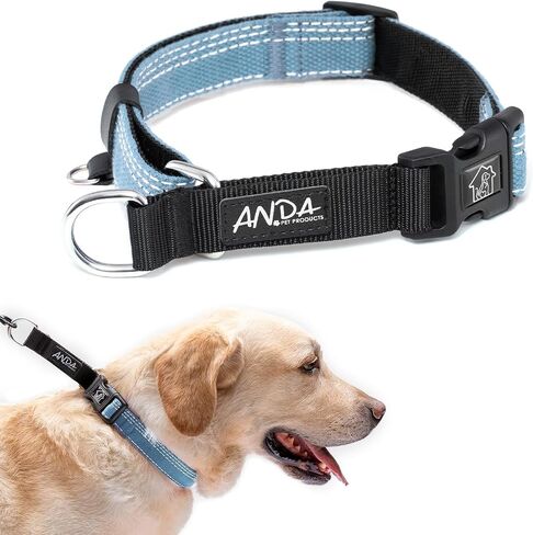 ANDA Martingale Dog Collar with Quick Release Buckle – Adjustable Training No Slip Dog Collar, Daily Use Walking and Training (Chevron Black, Large) in Saudi Arabia