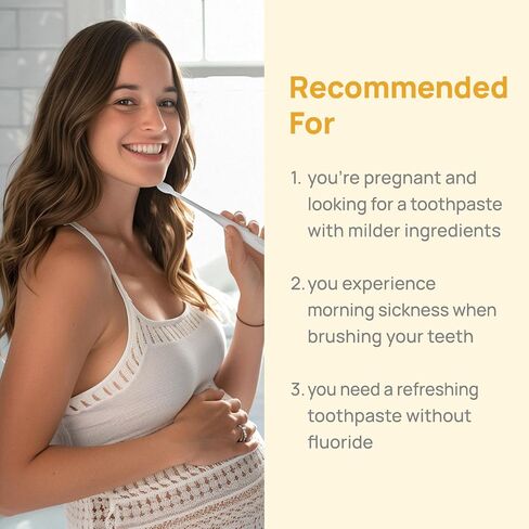 TNTNMOM'S Vegan Toothpaste for Pregnancy | Fluoride-Free, Folic Acid & Vitamin B6 Enriched | Prevents Tooth Decay, Plaque & Gum Issues | Gentle Formula for Morning Sickness Support | Rooibos, 4.2oz in Saudi Arabia
