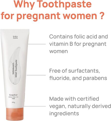 TNTNMOM'S Vegan Toothpaste for Pregnancy | Fluoride-Free, Folic Acid & Vitamin B6 Enriched | Prevents Tooth Decay, Plaque & Gum Issues | Gentle Formula for Morning Sickness Support | Rooibos, 4.2oz in Saudi Arabia