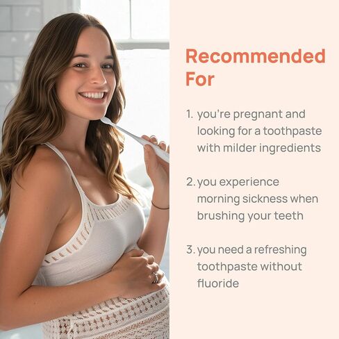 TNTNMOM'S Vegan Toothpaste for Pregnancy | Fluoride-Free, Folic Acid & Vitamin B6 Enriched | Prevents Tooth Decay, Plaque & Gum Issues | Gentle Formula for Morning Sickness Support | Rooibos, 4.2oz in Saudi Arabia