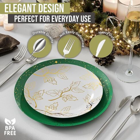 Gold Plastic Forks and Spoons 120 Pack Disposable Silverware Set - Plastic Cutlery Set Includes 3 x 40 - Forks Silverware - Plastic Spoons - Plastic Knives - Plastic Utensils Set by Trendables in Saudi Arabia