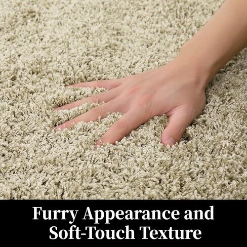 Zacoo Modern Area Rug Runner 2x6 Soft Shag Hallway Runner Soft Shaggy Bedside Kitchen Runner Plush Thick Carpet Non Slip Non Shedding Home Decor Mat for Entryway Living Room Nursery Solid Rugs,Natural in Saudi Arabia