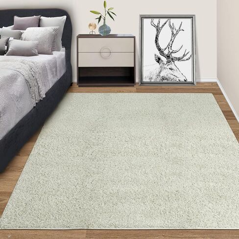 Zacoo Modern Area Rug Runner 2x6 Soft Shag Hallway Runner Soft Shaggy Bedside Kitchen Runner Plush Thick Carpet Non Slip Non Shedding Home Decor Mat for Entryway Living Room Nursery Solid Rugs,Natural in Saudi Arabia