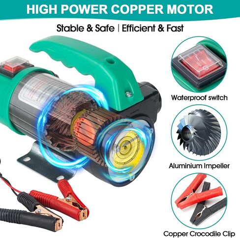 AIGMISON 12V 260W Diesel Transfer Pump Electric Fuel Transfer Pump 45L/Min Oil Suction Pump With Copper Motor For Diesel, Kerosene, Transformer Oil in Saudi Arabia