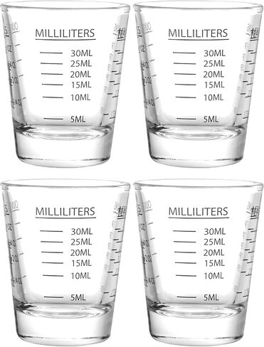 Shot Glass Measuring Cup | Non Fading Set of 4 | Bar Bartender Accessories, Jigger for Bartending in Saudi Arabia