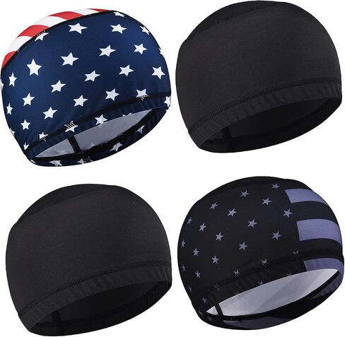 1Pcs Skull Cap Helmet Liner Hard Hat Liner Running Beanie Head Wrap Bicycle Football Sweat Wicking Cycling Caps for Men Women,1pcs Black in Saudi Arabia
