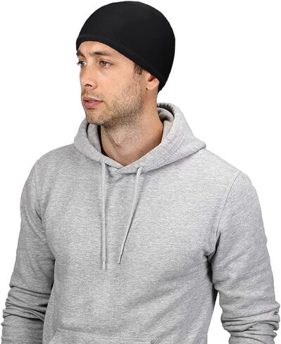 1Pcs Skull Cap Helmet Liner Hard Hat Liner Running Beanie Head Wrap Bicycle Football Sweat Wicking Cycling Caps for Men Women,1pcs Black in Saudi Arabia